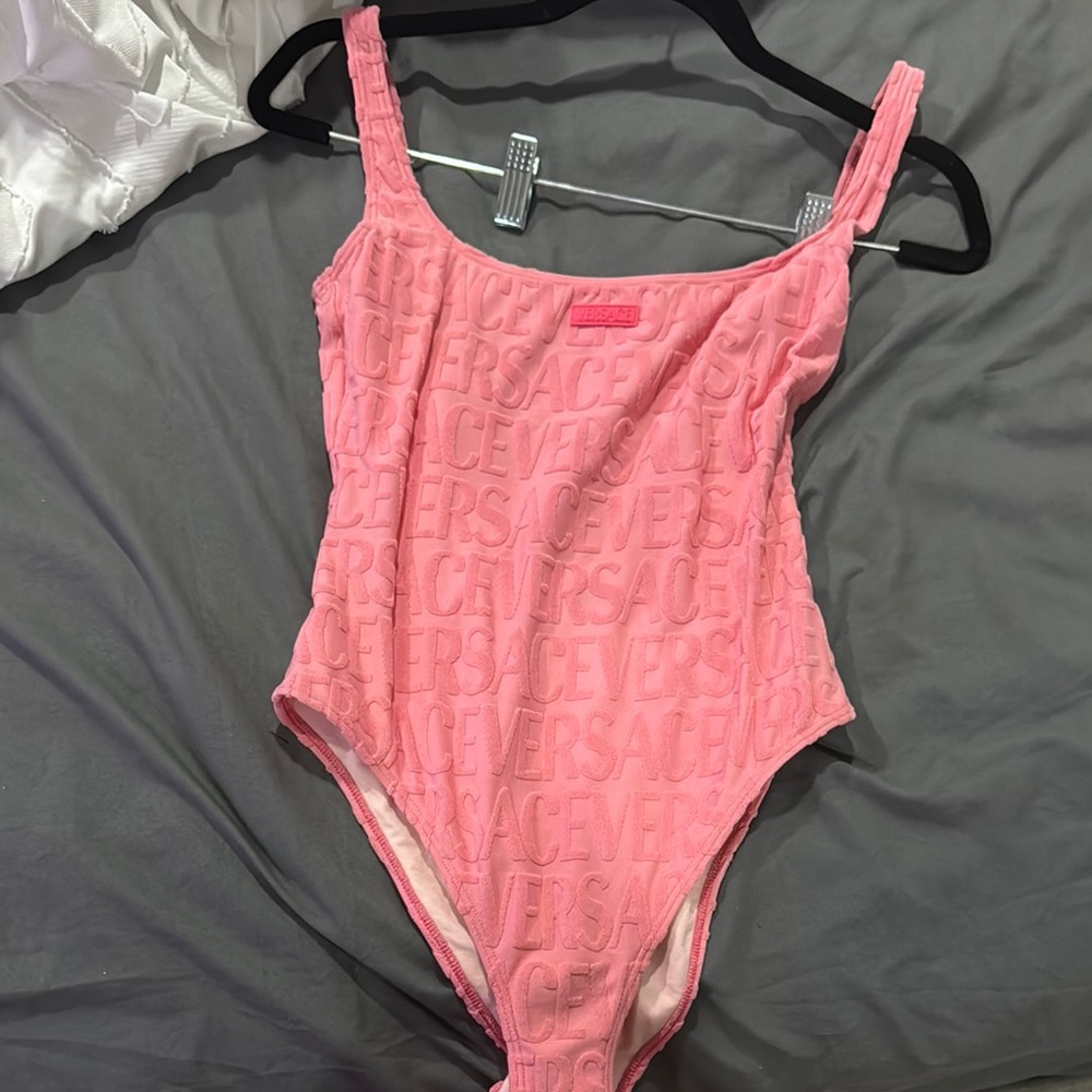 Versace Pink Textured Swimsuit